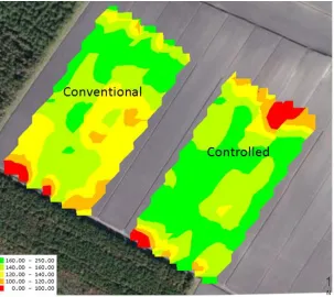Figure 2.7. Spatial distribution of corn yield in Bath, 2008.  