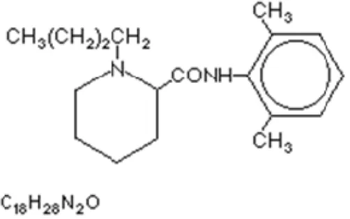 FIG. SHOWING THE STRUCTURE OF BUPIVACAINE 