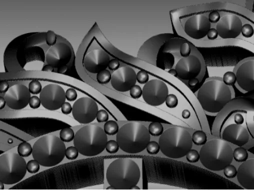 Fig. 8.  Diamonds arrangement and pronges (zoomed)  