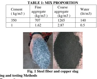 TABLE 1: MIX PROPORTION Fine Coarse 