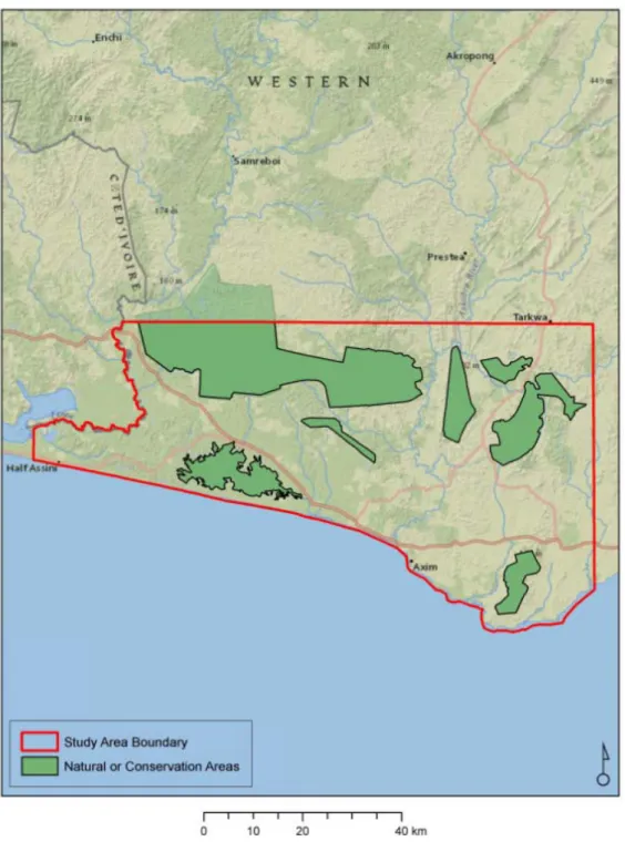 Figure 2: The reserves within the study area