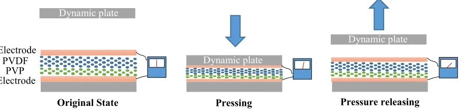 Fig. 4: A schematic diagram of the experimental set-up to measure the electric output of the nanogenerator to pressures applied through dynamic mechanical analyzer (DMA)