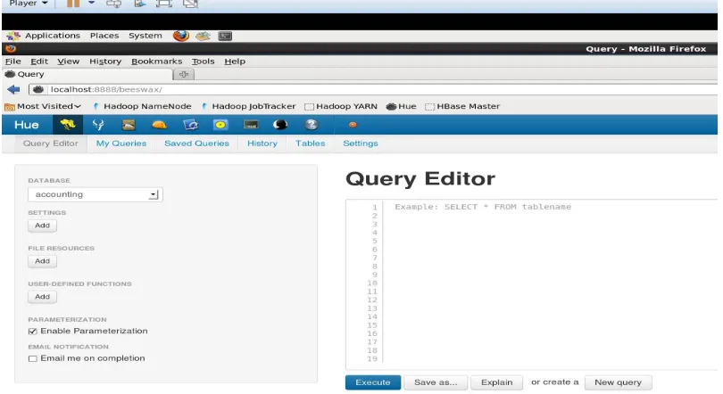 Figure 5: Hue Query Editor with Hive and Impala 