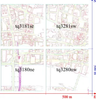 Figure 2 shows four example vector maps from the  Land-Line data set. All maps are © Crown Copyright