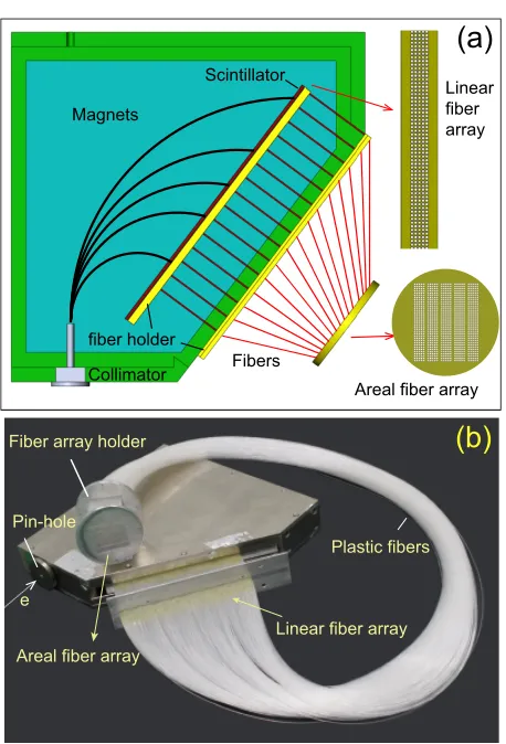 Figure 1: (color online) The schematic (a) and photograph (b) of the magnetic spectrometer.