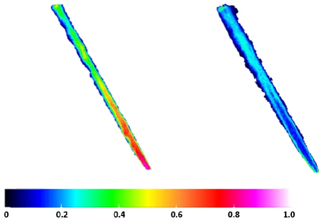 Figure 5.46: Relative SMD distribution produced by fuel 3 at 350bar (3.8ms after SoI)