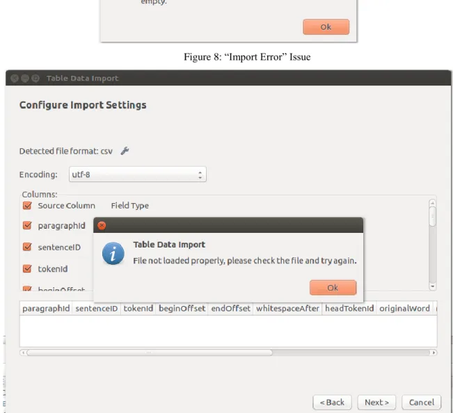 Figure 8: “Import Error” Issue 