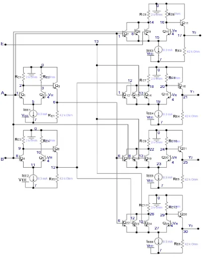 Fig. 2.  2-to-4  ECL Decoder complete circuits 