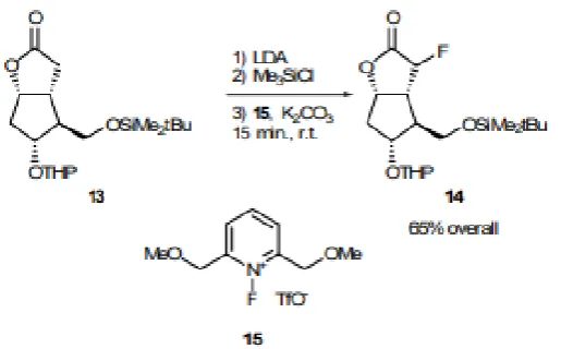 Figure 4: Preparation of a fluorinated Corey lactone 