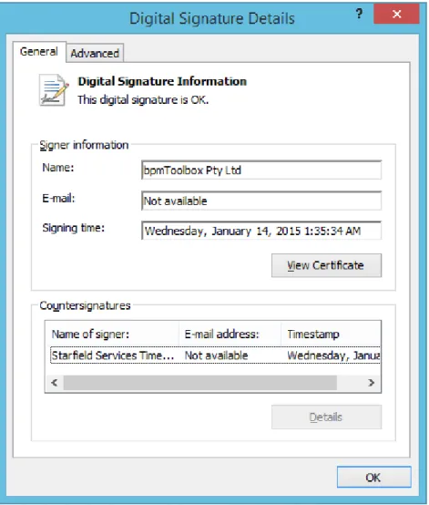 Figure 5 - Code Signature Details 