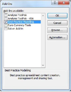 Figure 2 - Excel Add-Ins dialog 