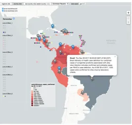 Figure 1. A screenshot from a prototype visualization deployed during a design study with Zika experts