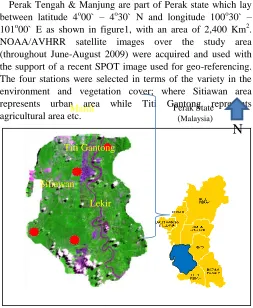 Fig. 1. Perak Tengah & Manjung area, the study areas are shown in the inset. 