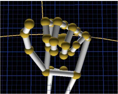 Figure 3.4: Leap Motion’s Visualization of the Letter A 