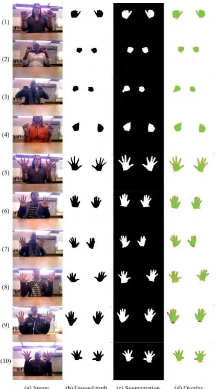Figure 4.4. Dataset used to evaluate segmentation performance. (a) Original colour image