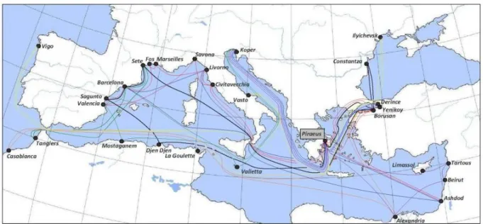Figure 13: Map of Neptune Lines services 