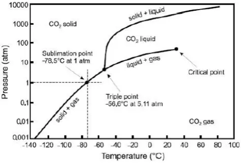 Fig. 1. CO2 phase diagram [8]