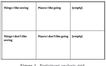 Figure 1. Participant analysis grid.