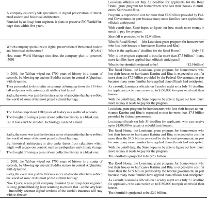 Table 4: GOLDautomatic summaries produced by the L human authored summaries, questions based on them (answers shown in square brackets) andEAD-3 baseline, the abstractive system of See et al