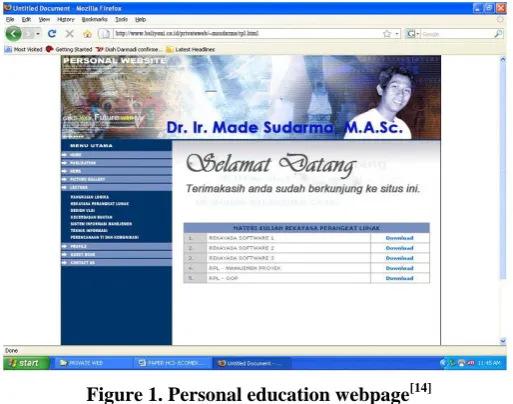 Figure 1. Personal education webpage[14] 