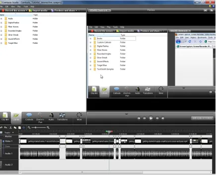 Figure 1. The interactive tutorial allowed the user to view the tutorial within the Camtasia software program so that they could see the program’s user interface and interact with it
