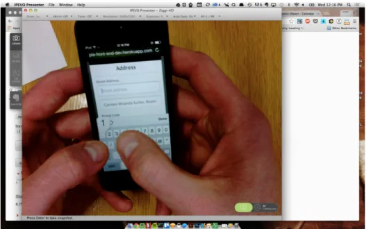 Figure 10: The IPEVO Presenter application on an Apple device, capable of displaying the participant’s workflow  throughout a usability session [9]