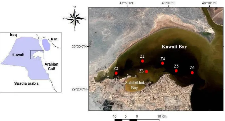 Fig. 1. K EPA monitoring stations in Kuwait Bay. 