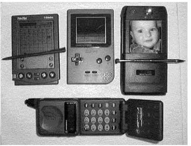 Figure 1: Personal mobile devices of the future will integrate the functions of current portable devices like PDAs, video games, digital cameras and cellular phones