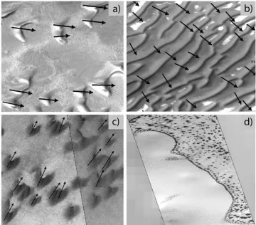Figure 5.Images showing examples of representative dune forms and slipface vectors (or lackthereof)