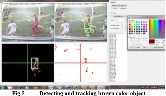 Fig 5 Detecting and tracking brown color object 