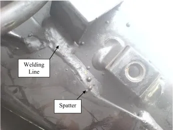 Figure 2.2: Picture of welding at motorcycle chassis have spatter 