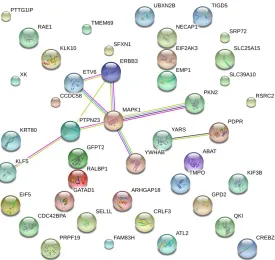 Figure 6. Protein-protein interaction network of overlapping genes construct-ed by STRING 10.0