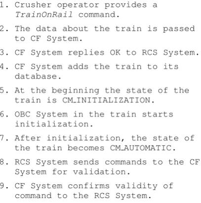 Figure 2: MSC for sample use-case about addition of a new train in the automated train system