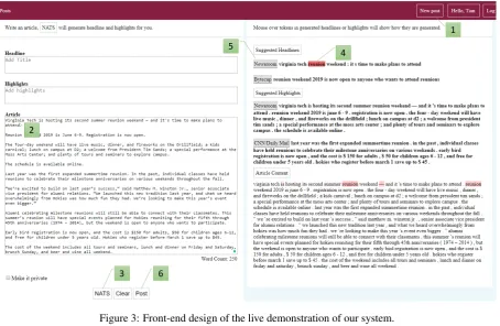 Figure 3: Front-end design of the live demonstration of our system.