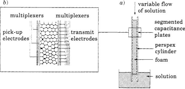 Fig. 1. with foam is placed between two parallel segmented capacitor plates. The (local) segment capacitance is detection electrodes are connected to a charge amplifier