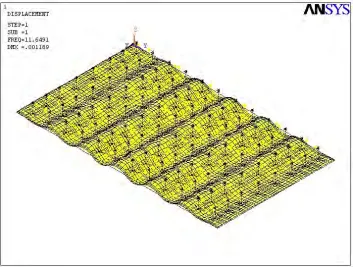 Figure 4: First mode shape for the rock site with flexible pad assumption. 