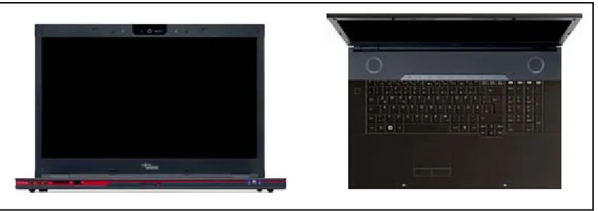Figure 3.2. Front and top views of Lenovo ThinkPad L512. 