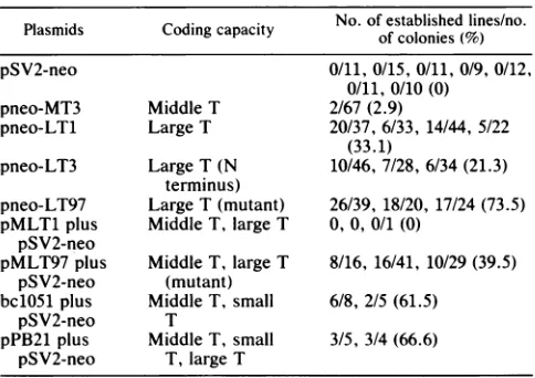 TABLE 2. Properties of recombinant plasmids
