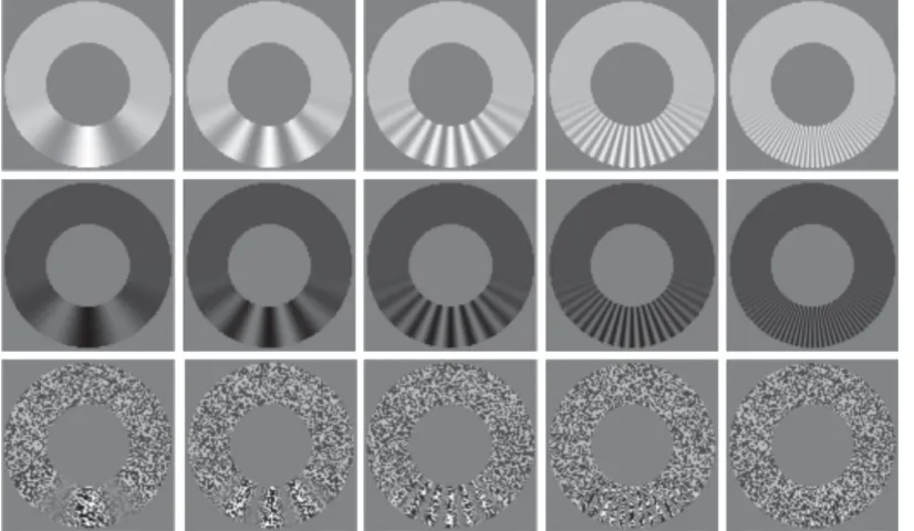 Figure 2. Stimuli from Experiment 2. In each panel, w = 1 and a = 0.