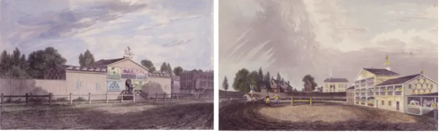 fig. 1.2: Interior and Exterior views of Astley’s Amphitheatre in London, 1777 Source: Victoria and Albert Museum, London