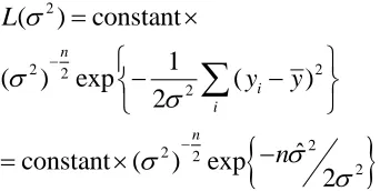 Fig. 1. Profile likelihood for mean    (continuous line), 