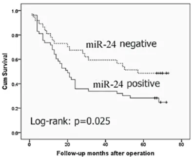 Figure 3. MiR-24 suppresses cell migration and invasion in vitro. A. Cell migration was measured by transwell assays 48 h after incubation