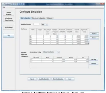 Figure 4: Configure Simulation Screen - Main Tab 