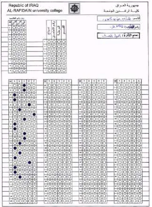 Figure 2/ answer sheet of student answer