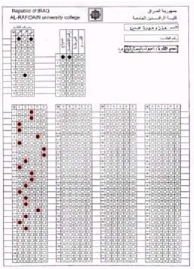 Figure 3/An answer sheet after checking 