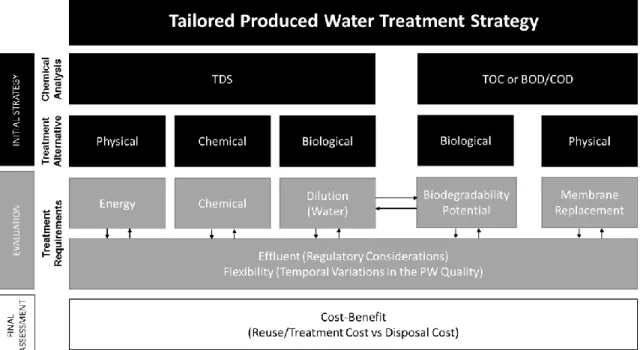Figure 2.1: Decision-making scheme for tailored produced water treatment strategy. 