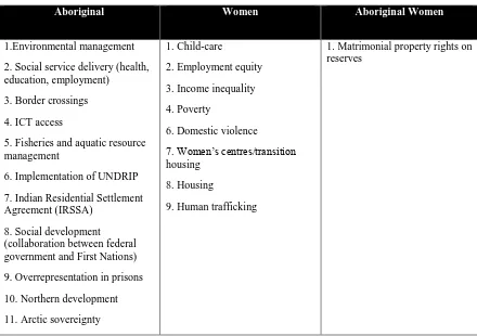 Table 1 - Categorization of Issues  