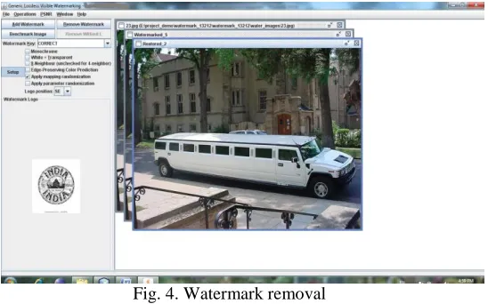 Fig. 4. Watermark removal 