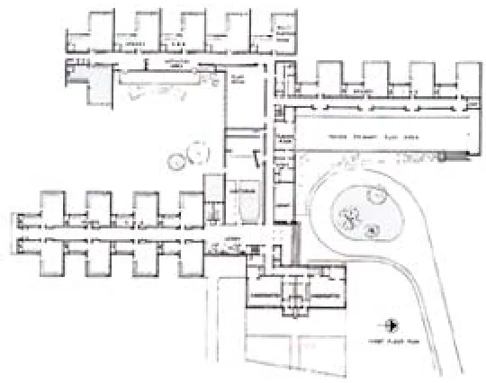 Figure 2: Finger plan type school building (Brubaker, 1998)