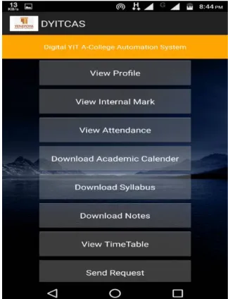 Fig 6: Login Screen for students in android                                      application 